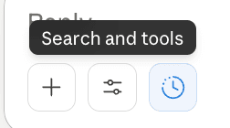 Claude Desktop - Search and tools button location
